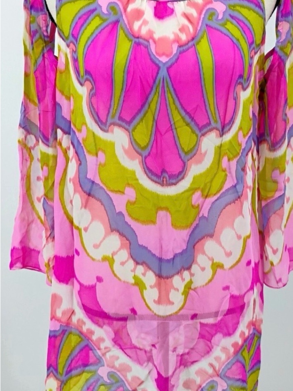 Tibi New York Women's Cold Shoulder 100% Silk
Tunic Top Pink Watercolor Medium